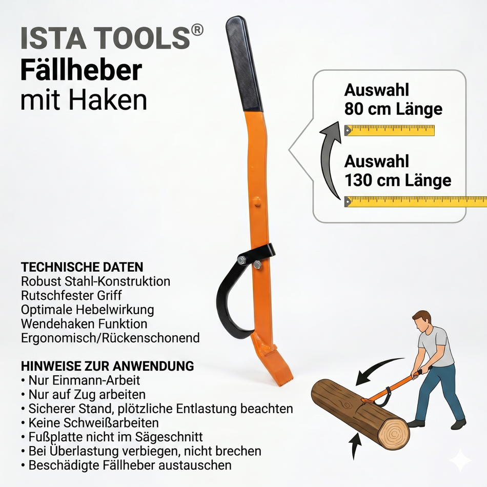 Profi Fällheber & Stammwender – Hochleistungs-Hebel aus Spezialstahl (80 cm & 130 cm)