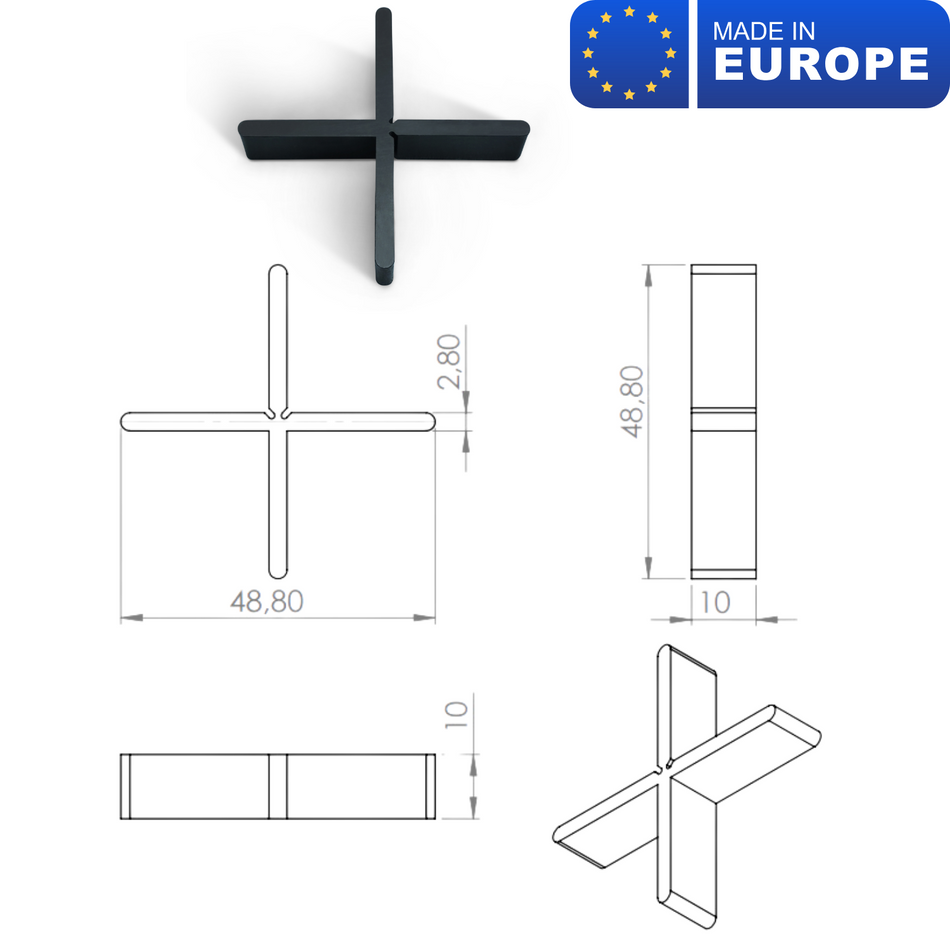 ISTA® Fugenkreuze 3mm, Höhe 10mm oder 20mm – Perfekt für Terrassenplatten