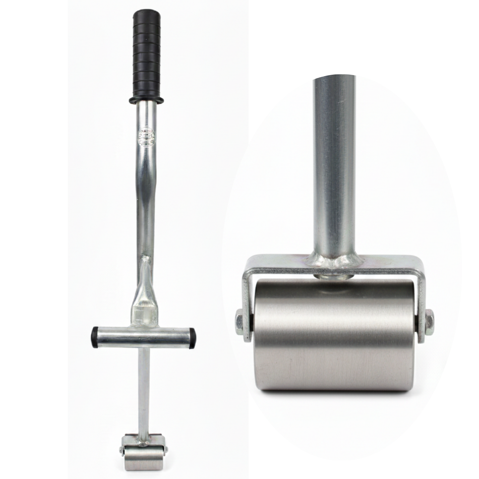 Roller mit Griff Andrückrolle Druckwalze Walze für Dachpappe Dachdecker Stahl