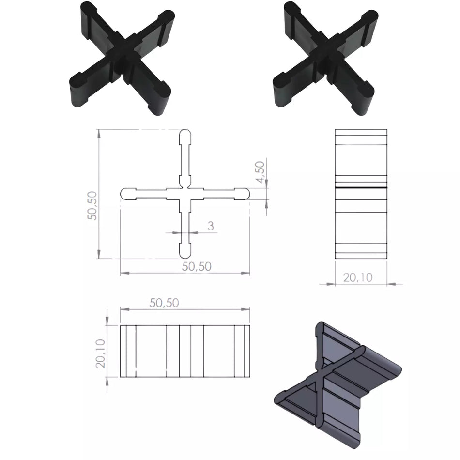 ISTA® Fugenkreuze 5mm , Höhe 20mm – Perfekt für Terrassenplatten