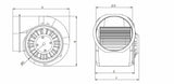 Radialventilator aus Kunststoff mit Doppelansaugung zur Be- und Entlüftung