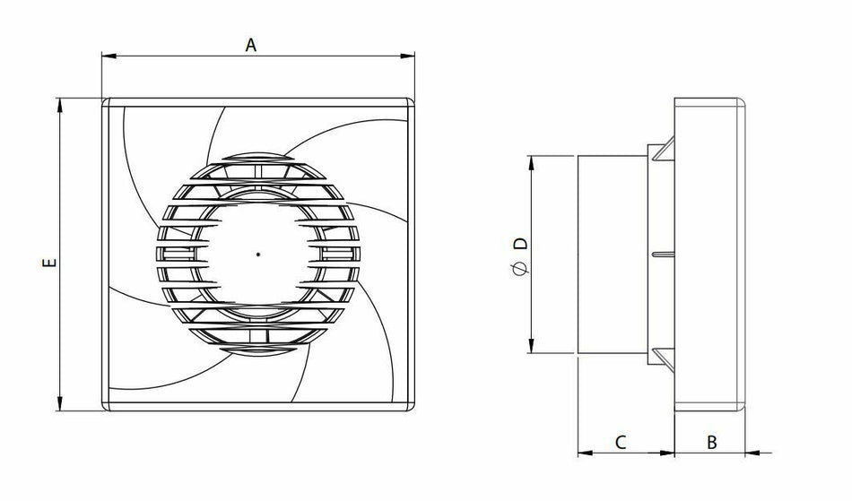 TURBO Badlüfter Küchenlüfter Wandventilator Decken WC Lüfter diverse ø Größen